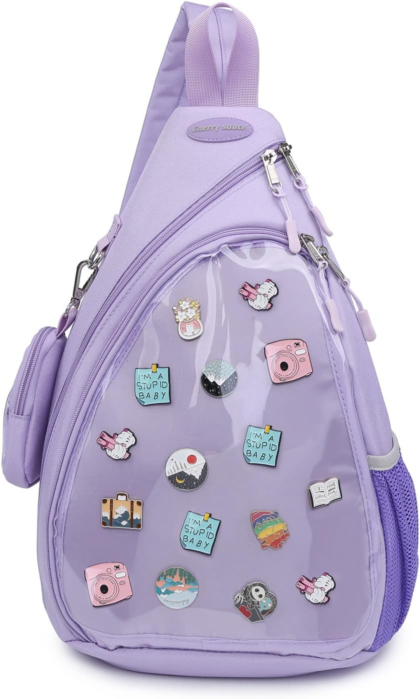 Oxford Ita Bag Kawaii Pin Display Chest Pack Single Shoulder Bag Sport Backpack Hiking Daypack