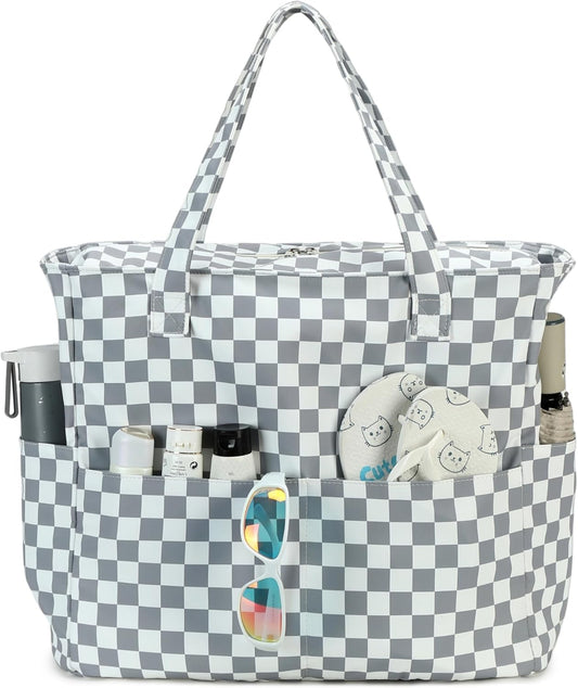 Bluboon Waterproof Beach Tote Pool Bags for Women Ladies Extra Large Carry On Bag With Wet Compartment for Weekender Travel