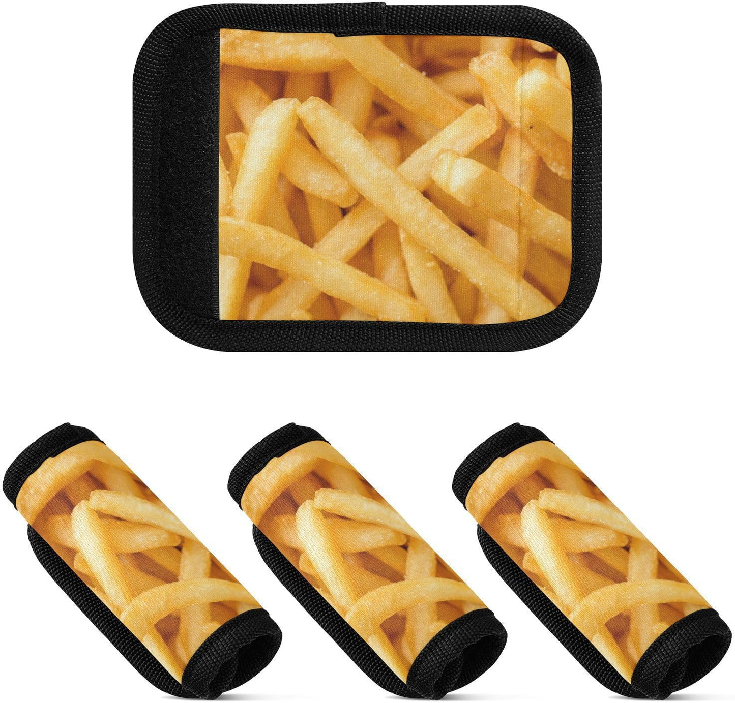 French Fries 2 Pack Luggage Handle Wrap for Suitcase Luggage Identifier Travel Tags Handle Protection Sleeve Cover