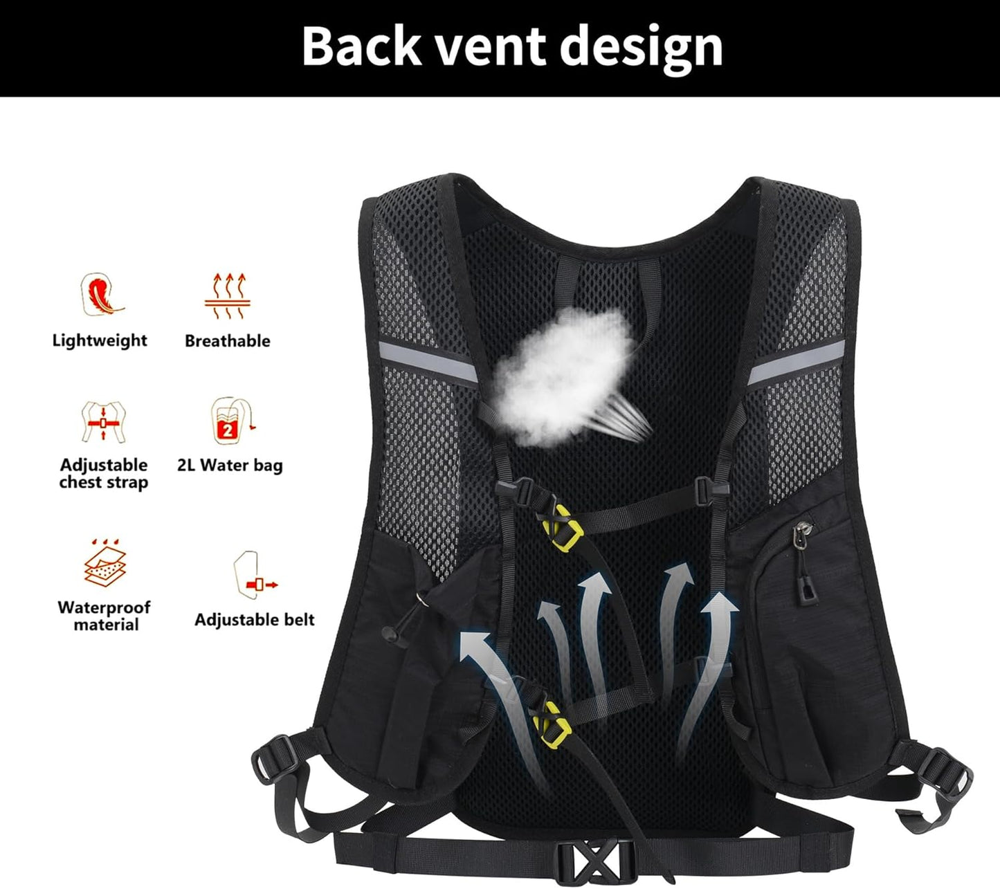 DOJUNS Hiking Backpack Lightweight Travel Backpack 20L Waterproof Hiking Daypacks Camping Backpack for Men Women (Black)