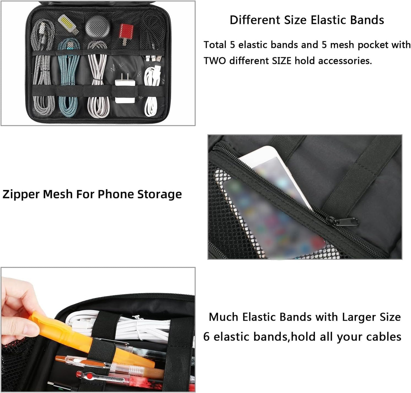 MATEIN Cable Organizer Bag, Large Travel Storage Bag, Sturdy Tool Case