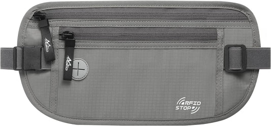 MoKo Secure Travel Money Belt, Undercover Hidden RFID Blocking Travel Wallet, Anti-Theft Passport Wallets for Men Women