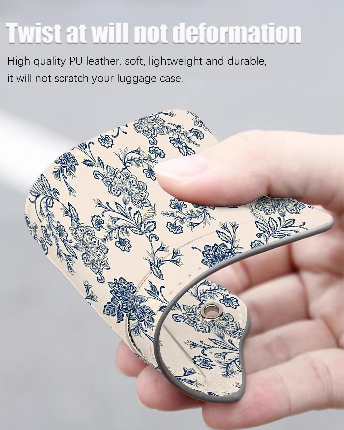 2 Pack Luggage Tags for Suitcase, Retro Vintage Flower 2 Pcs Leather Suitcase Tags Cruise Ship with Privacy Cover and Double Metal Loop for Women Men Girls Boys Travel Baggage Bag Backpack Tags