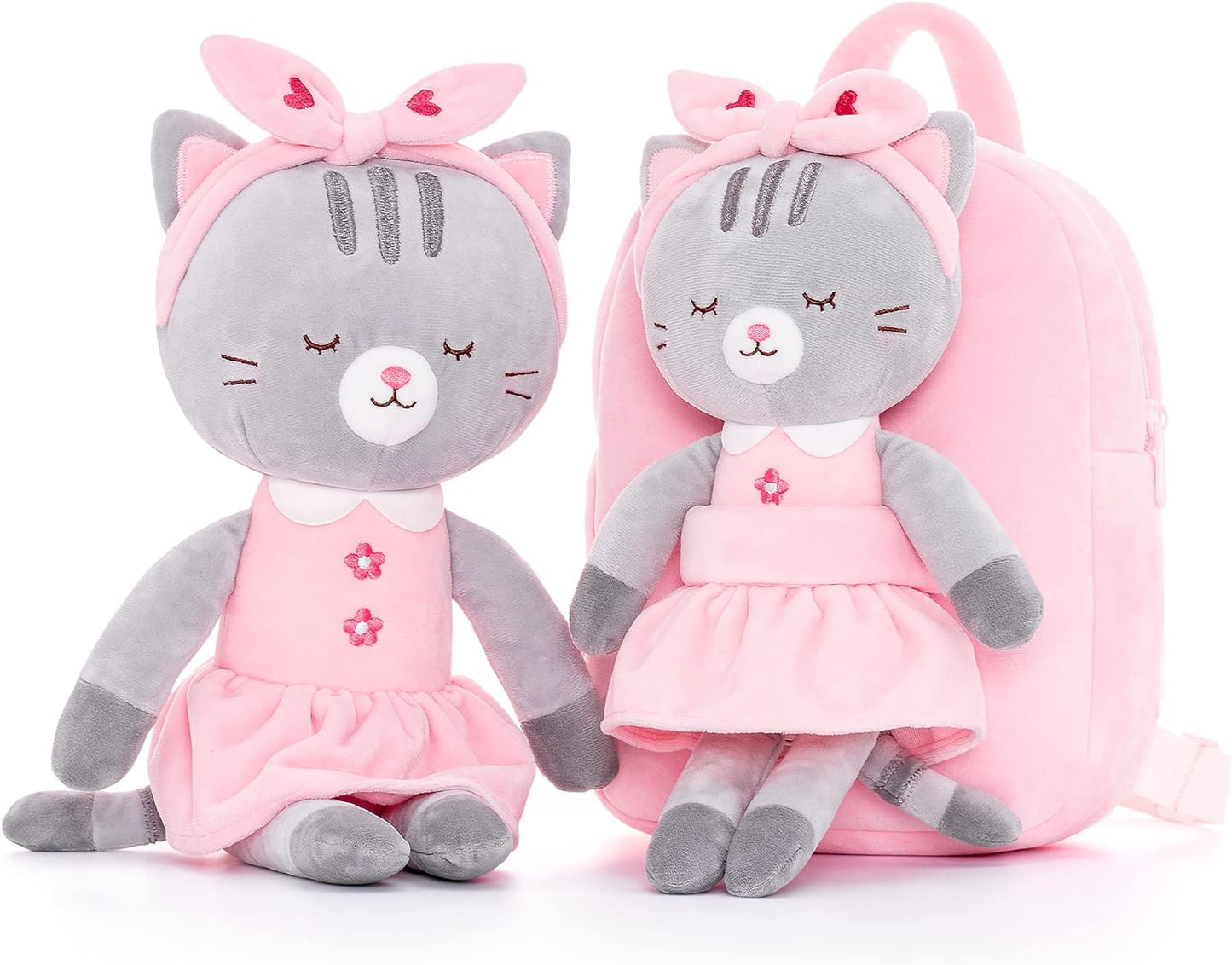 Lazada Cat Toddler Backpack Kitty Kids Backpacks for Girls with Detachable Cat Toy 10 inch