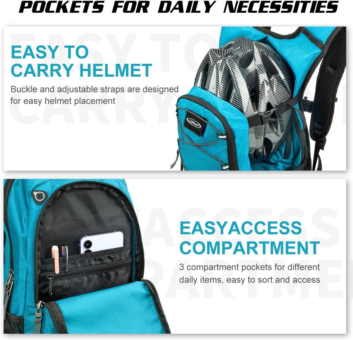 Hydration Backpack with 3L Water Bladder, Insulated Running Hydration Pack Hydropack, Lightweight Water Backpack for Hiking Cycling Camping Biking for Men Women
