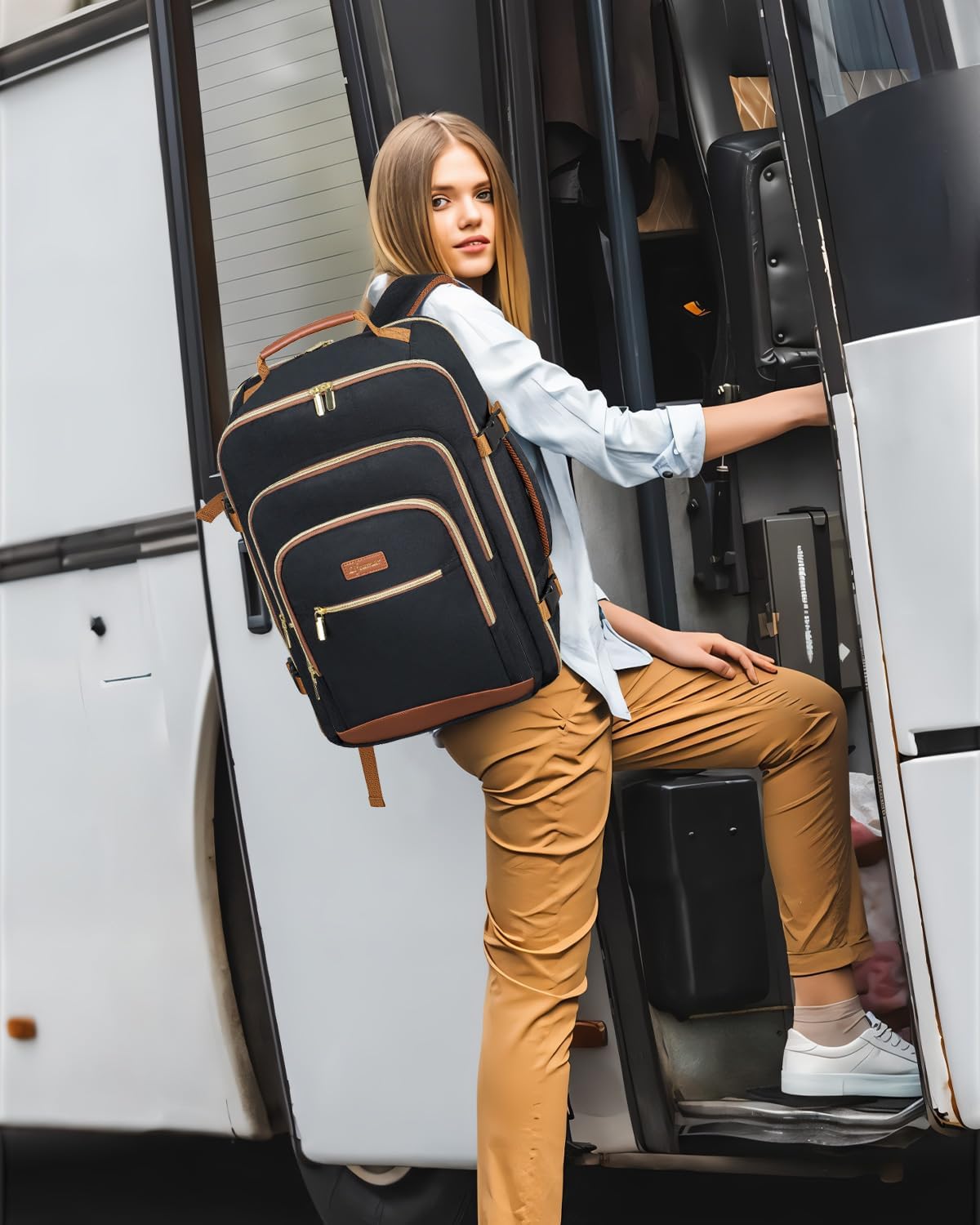 40L Travel Backpack for Women, Carry On Bag Flight Approved, Waterproof Backpack with 3 Packing Cubes, Weekender Personal Item Bags for Airplane Travel Essentials, TSA Approved