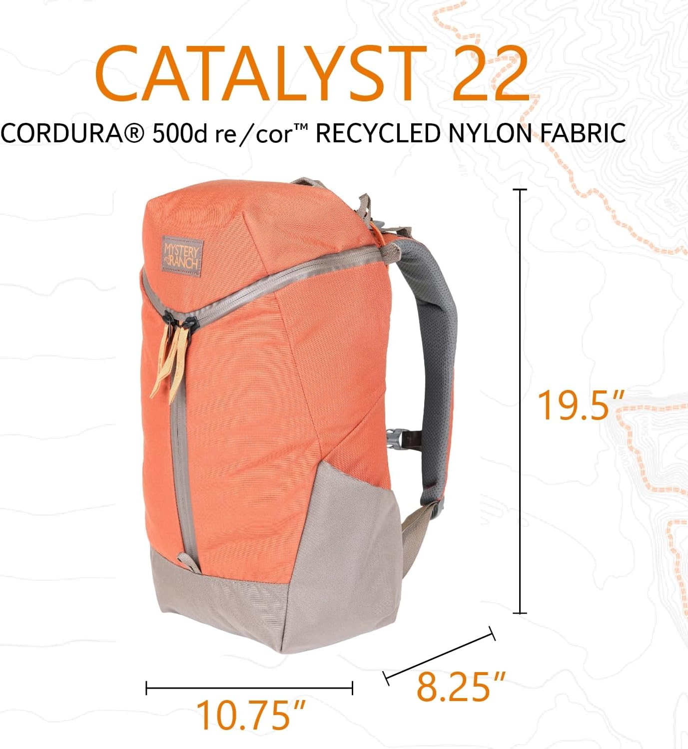Mystery Ranch Catalyst 22L Travel Backpack with Tech Pocket for Everyday Carry and Adventures - Paprika