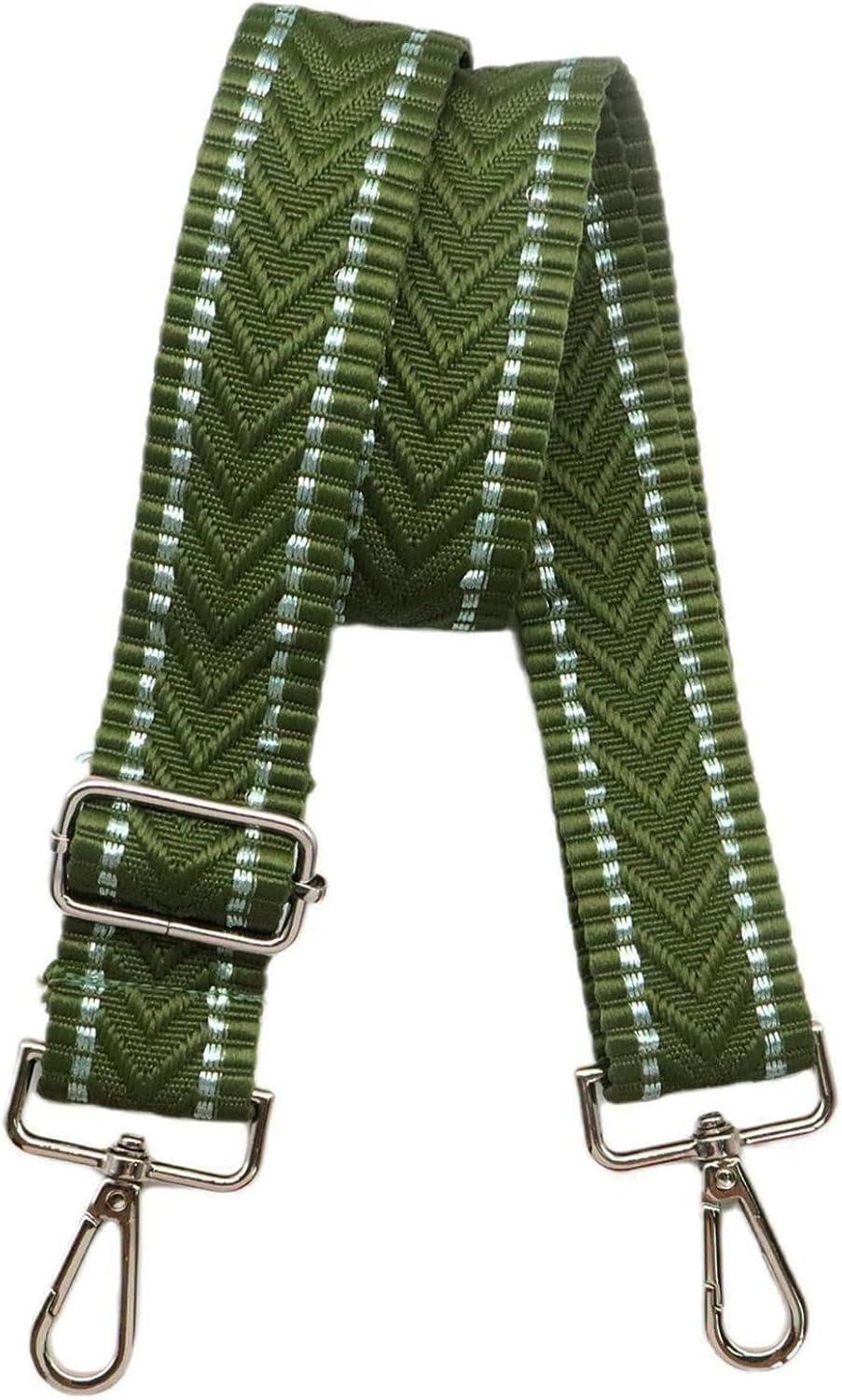 Adjustable Green Purse Strap - 1.5" Wide Handbags, Camera, Guitar, Phone & Crossbody Bag Replacement Shoulder Straps(Silver Hardware)