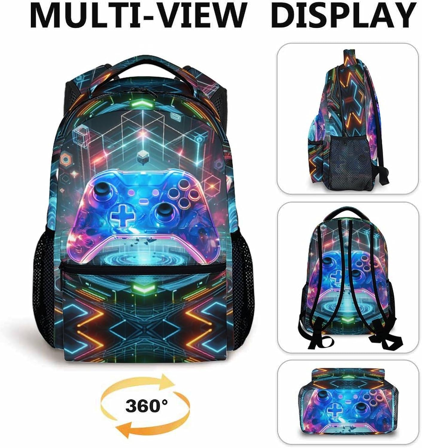 Kids Backpacks for Boys, Game Bookbag with Pockets for Preschool Elementary Middle School, 17