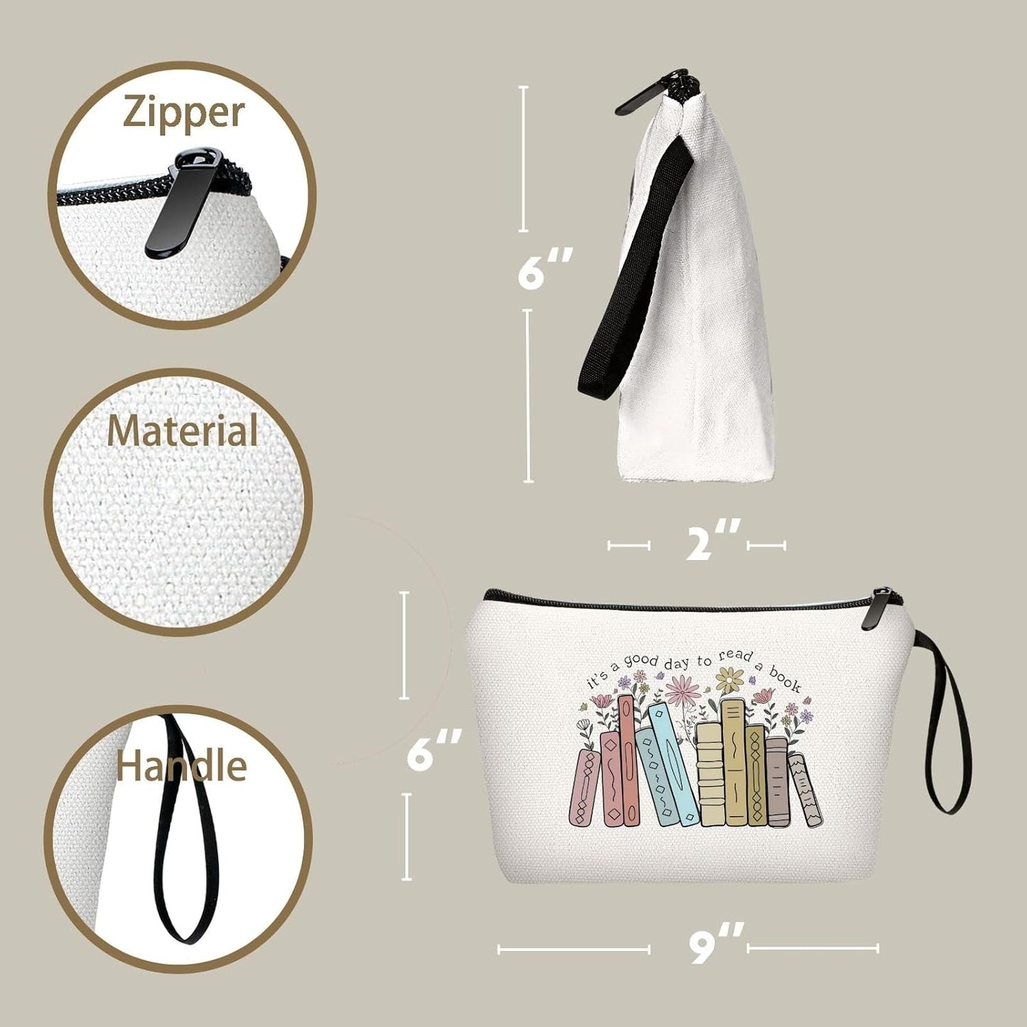 SEAMOON Librarian Funny Reader Womens Birthday Gifts Travel Cosmetic Makeup Bags for Women Friends Female Sister Daughter