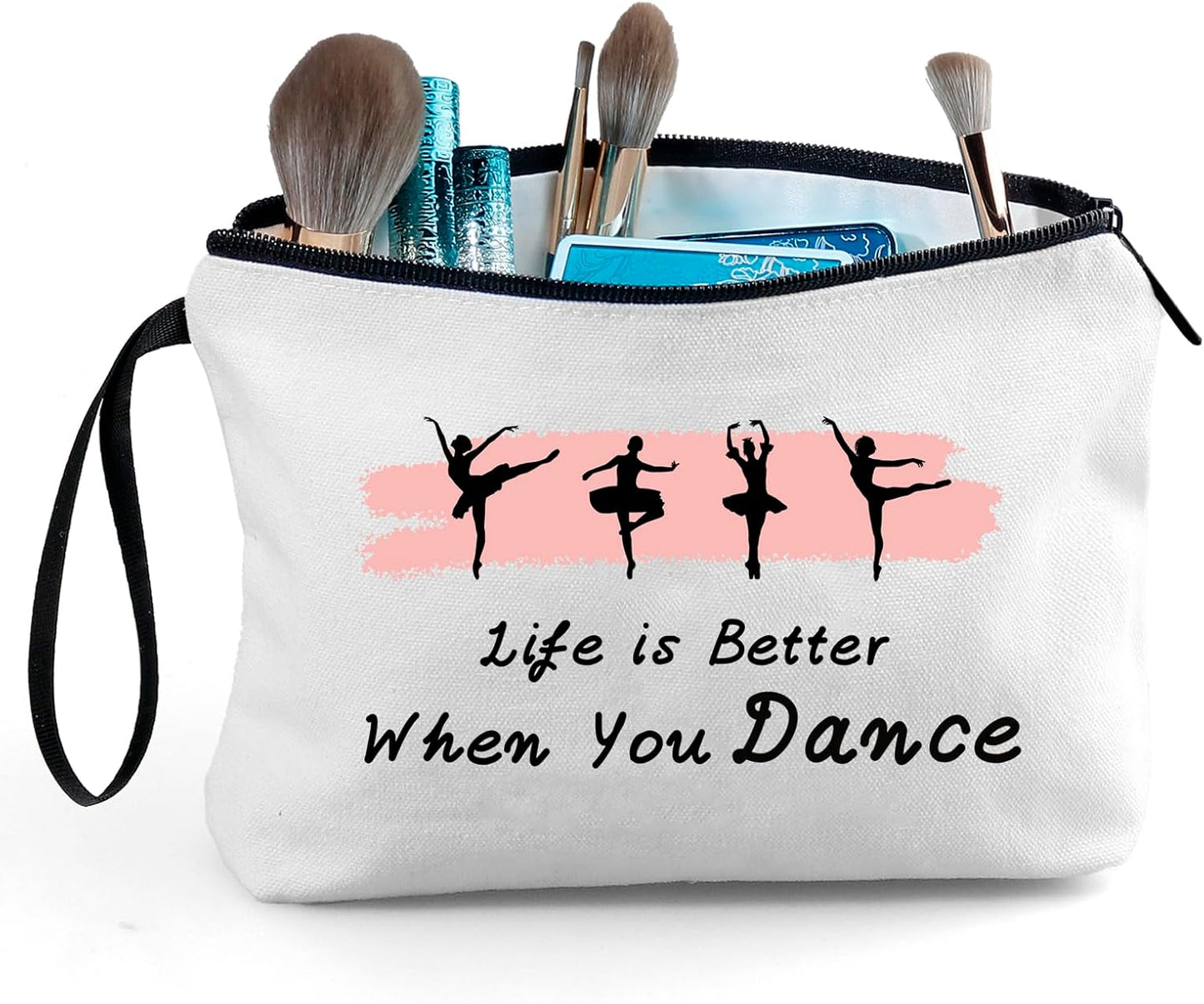 Ballet Dance Recital Gifts for Girls & Women - Makeup Bag & Cosmetic Bags for Dancers, Teachers & Friends