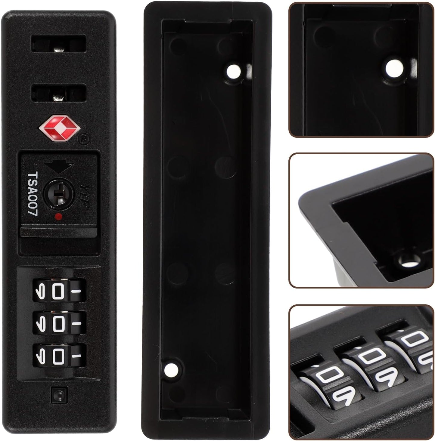iplusmile Portable TSA Customs Code Lock - 3 Digits Self-Setting Combination Zipper Security Lock for Travel Luggage Essentials - Flush Mount for ABS/PC Hard Case