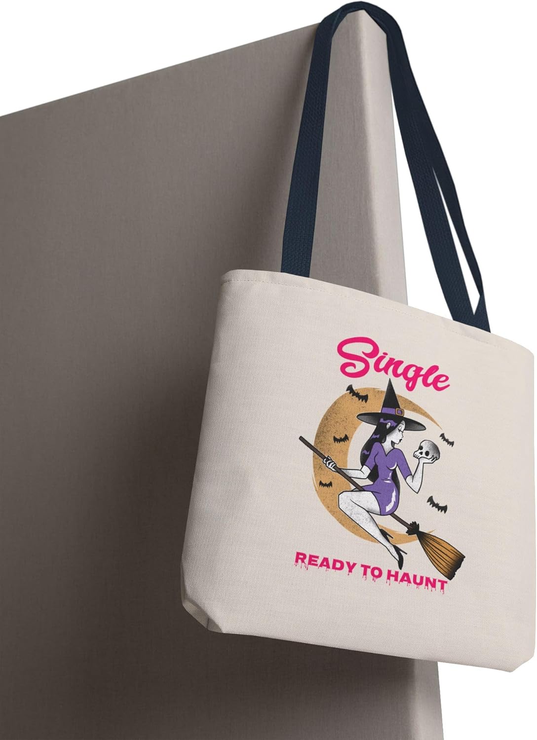 Halloween Tote Bag for Singles, Single and Ready to Haunt, Witchy Tote, Spooky Gift Bag, Fall Vibes, Breakup Gift for her