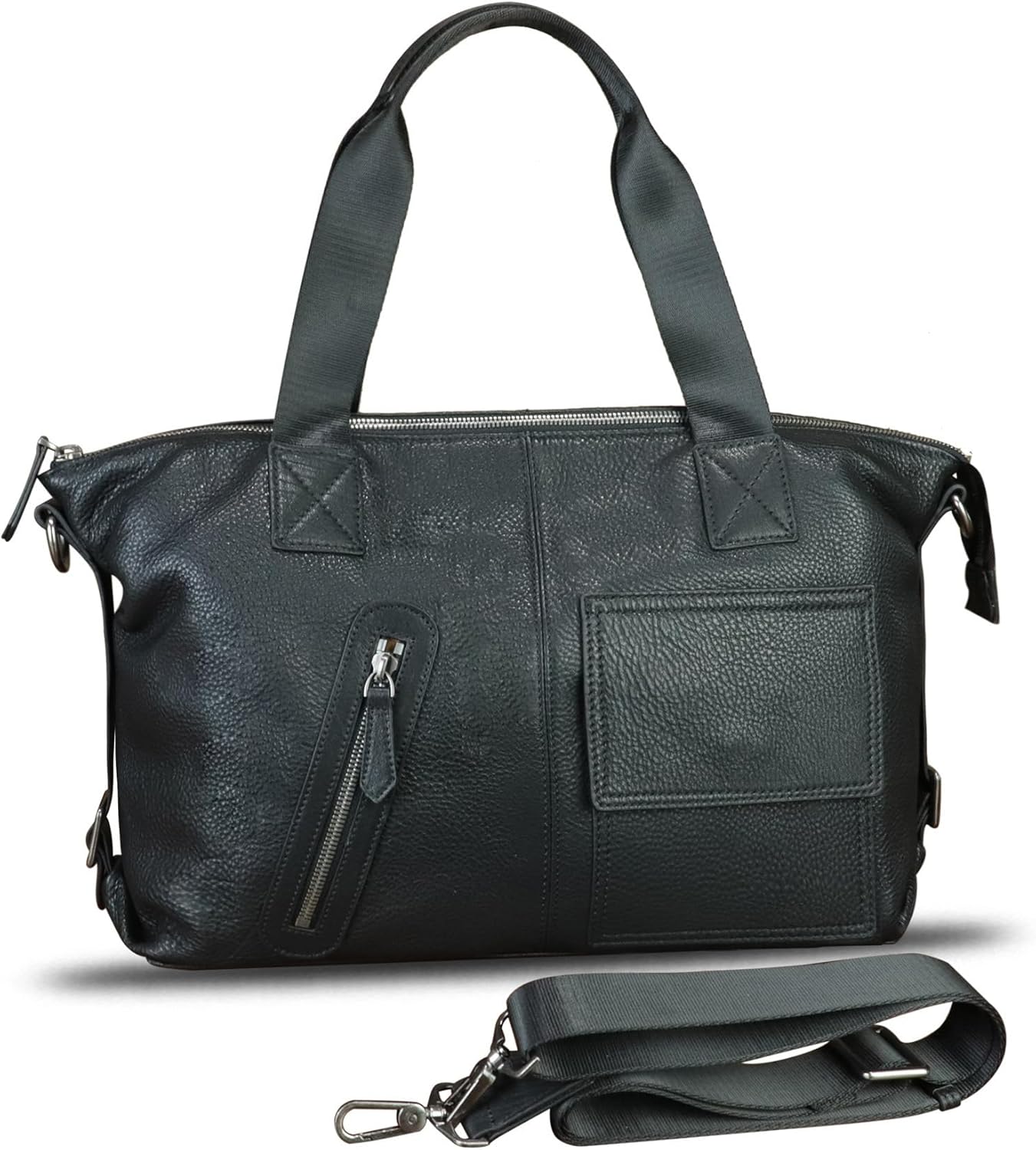 Genuine Leather Messenger Bag and Briefcase Purse for Men Leather Top Handle Handbags Satchel Shoulder Bag for Laptop Strap