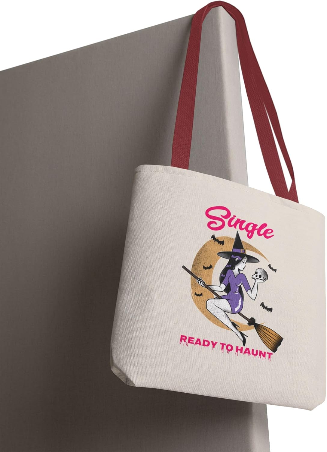 Halloween Tote Bag for Singles, Single and Ready to Haunt, Witchy Tote, Spooky Gift Bag, Fall Vibes, Breakup Gift for her