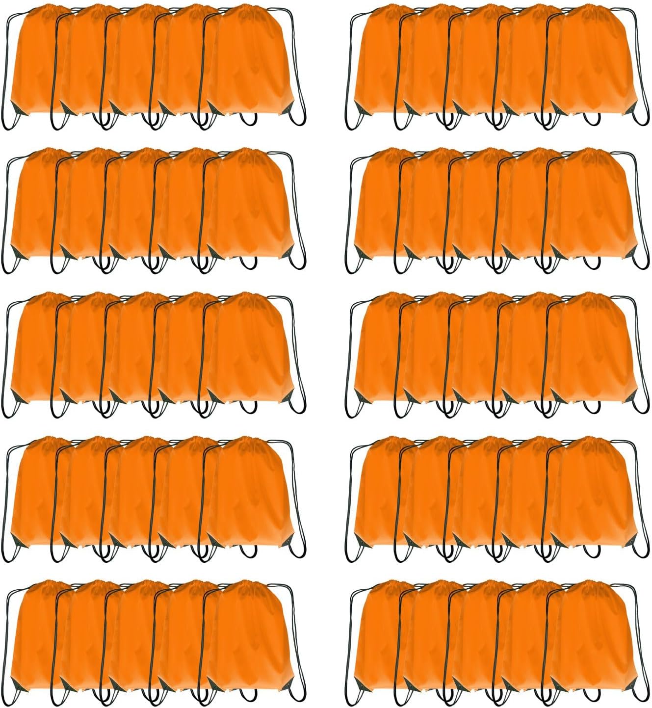 Drawstring Backpack Bulk 50 packs Draw String Backpack Bags DIY Gym Sports trip Traveling Yoga ride Pedestrianism Cinch Bag Sackpack Drawstring (orange)