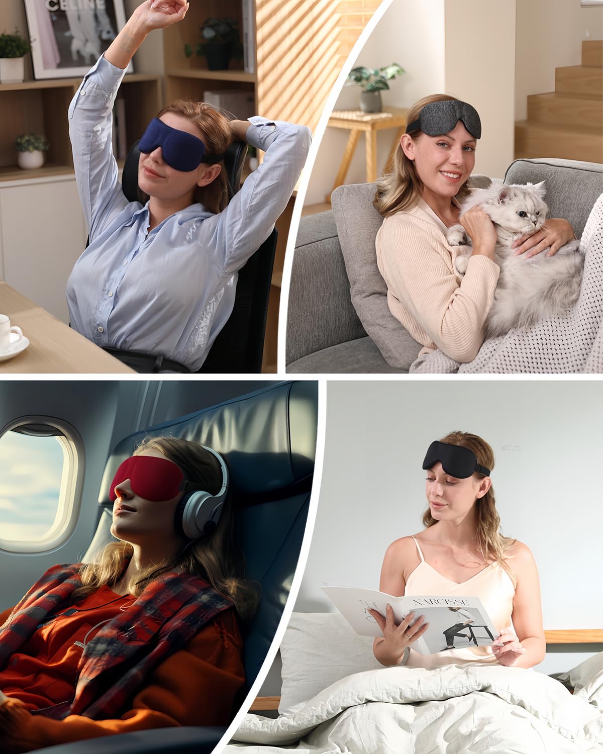 LKY DIGITAL Sleep Mask for Side Sleeper 3 Pack, Blackout 3D Eye Mask