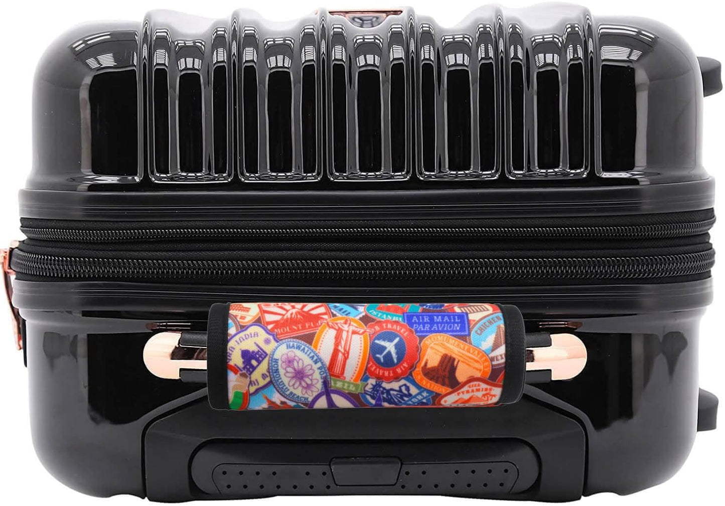 Luggage Handle Wrap for Suitcase-Printed Bright Neoprene Luggage Tags/Grips/Identifiers/Markers/Covers/Gripper for Suitcases Carry On Bags 5 Packs (Landmark)