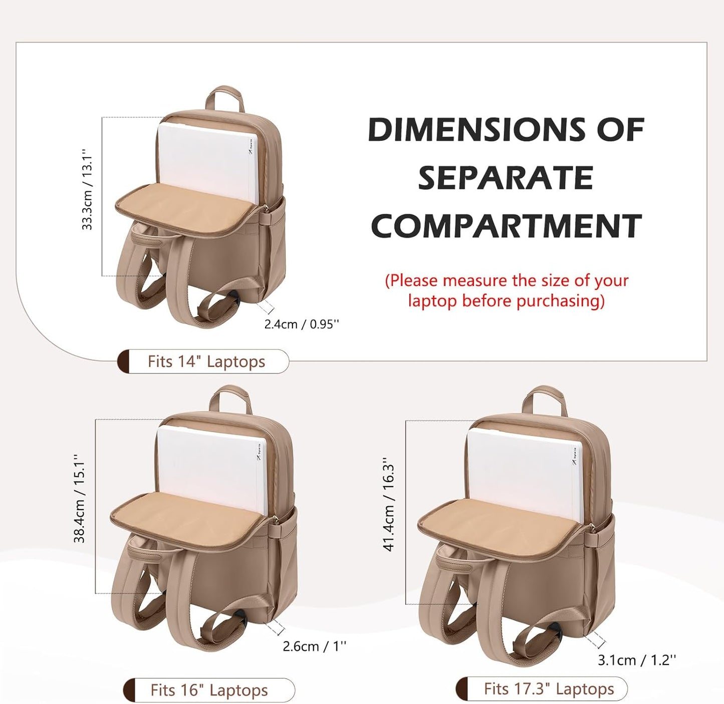 Slim Laptop Backpack for Women, Lightweight Business Backpack for Women Computer Bag Purse for