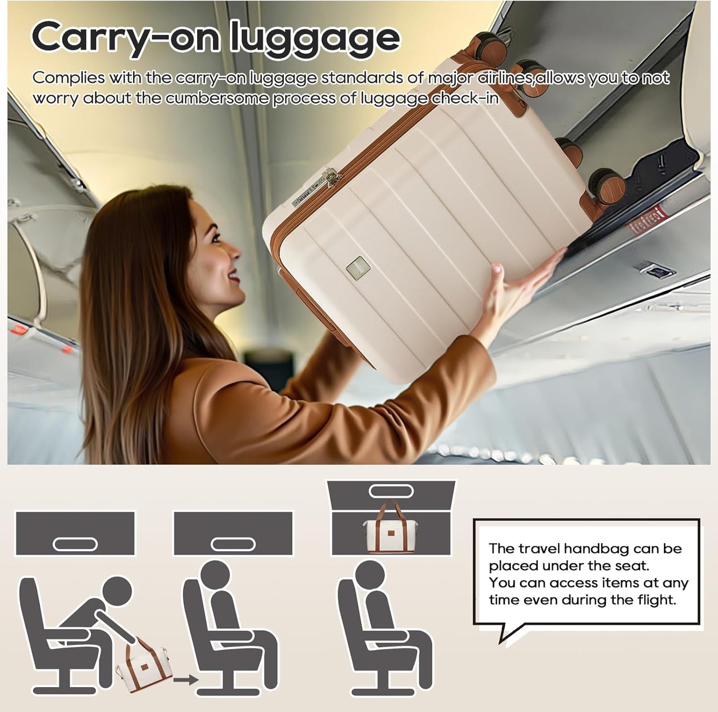 imiomo Carry on Luggage 22x14x9 Airline Approved, Hardside 20 Inch Carry-on Suitcases with Spinner Wheels, Lightweight Travel Luggage Sets with TSA Lock