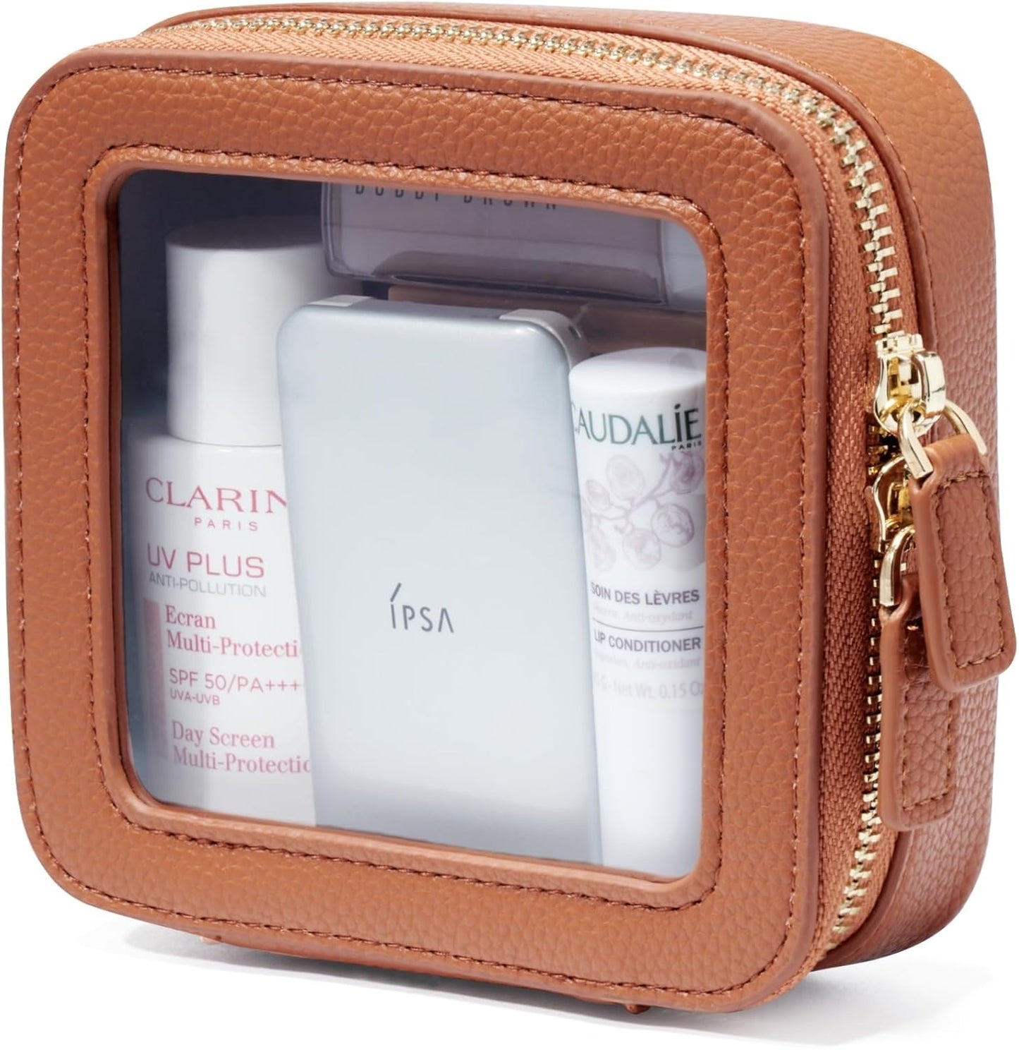 Popvibe Clear Makeup Bag Travel Cosmetic Case Transparent Toiletry Bag with Zipper, Portable Make