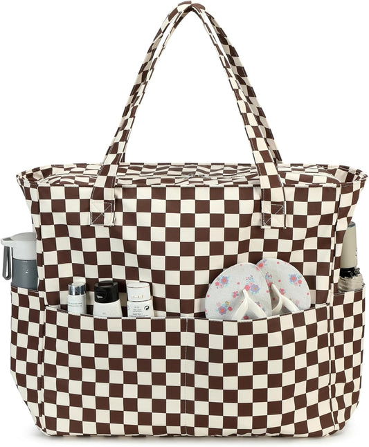 Bluboon Waterproof Beach Tote Pool Bags for Women Ladies Extra Large Carry On Bag With Wet Compartment for Weekender Travel