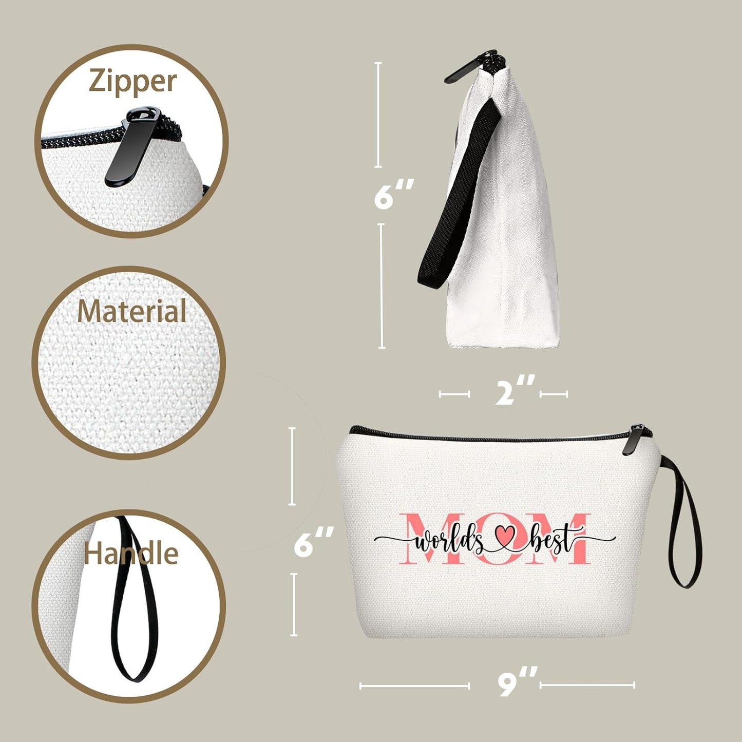 SEAMOON Mom Birthday Thank You Appreciation Gifts for Mama Mothers Day from Daughter Unique Small Travel Cosmetic Makeup Bag