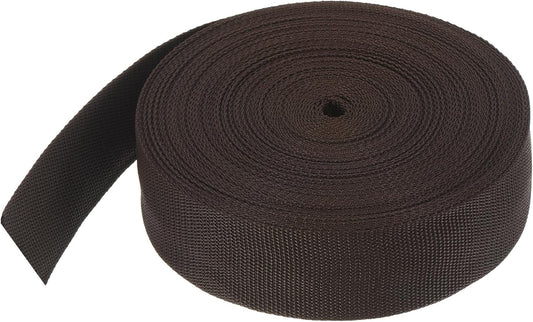 MECCANIXITY Lightweight Polypropylene Webbing Strap 2" 25 Yard Backpack Strapping Band Coffee for Outdoor Luggage Cargo Straps