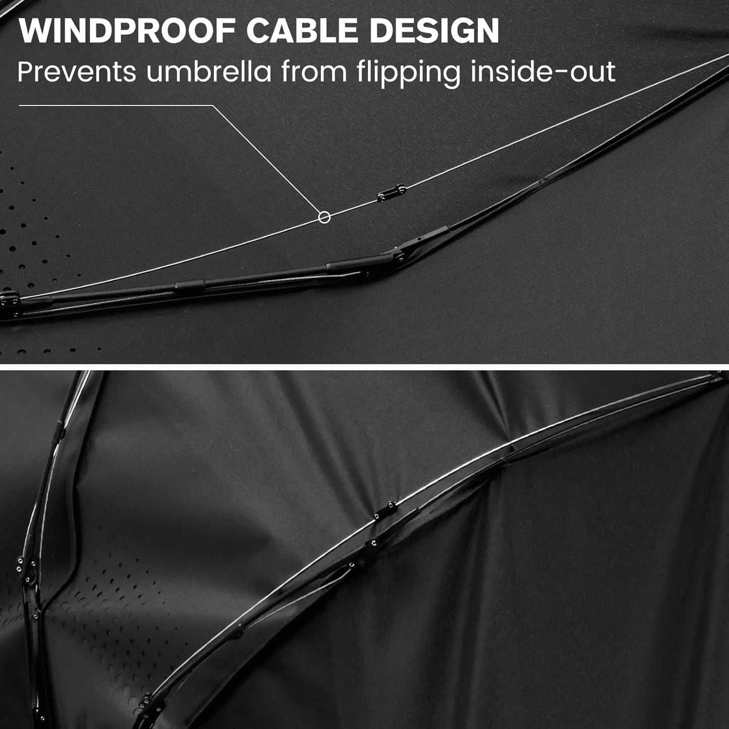 G4Free Windproof Travel Umbrellas for Rain 46inch Double Canopy Automatic Compact Umbrella with