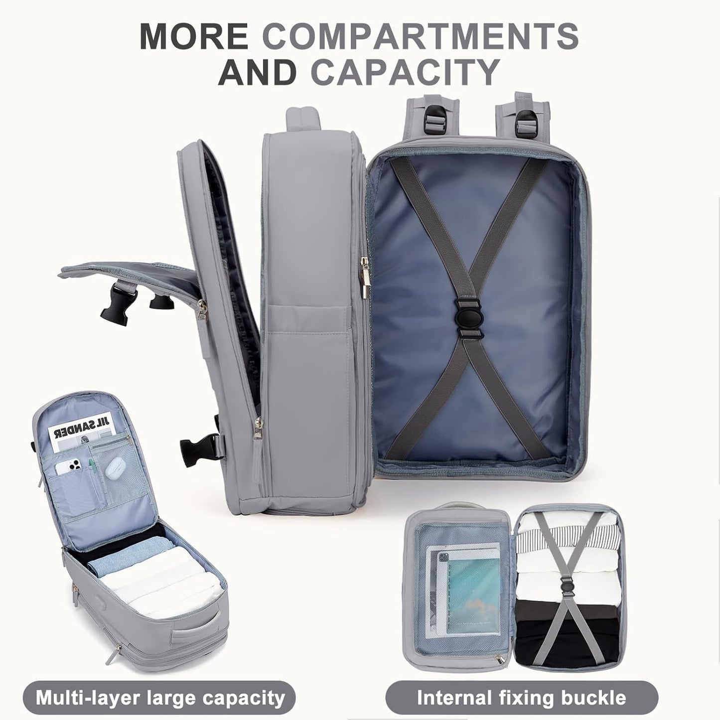 coowoz Large Travel Backpack For Women Men, Carry On Backpack,Hiking Backpack Waterproof Outdoor
