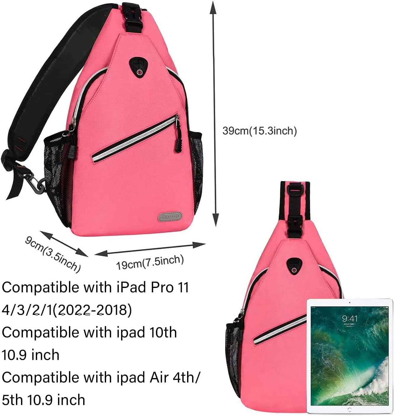 MOSISO Sling Backpack, Multipurpose Crossbody Shoulder Bag Travel Hiking Daypack