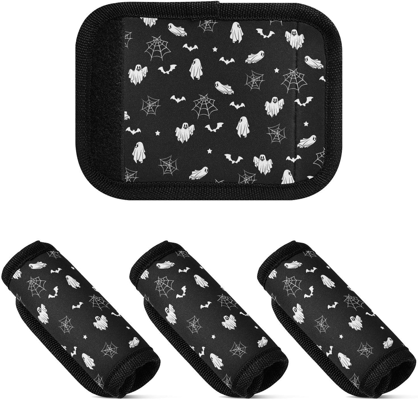 Happy Halloween 2 Pack Luggage Handle Wrap for Suitcase Luggage Identifier Travel Tags Handle Protection Sleeve Cover
