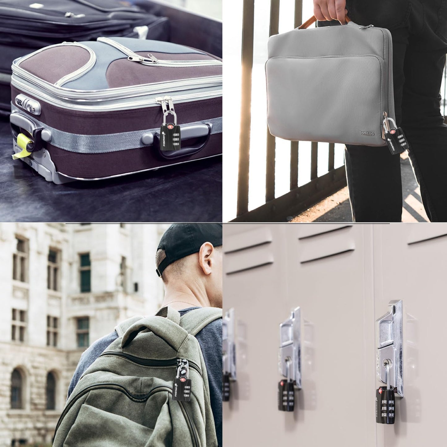 Fosmon TSA Approved Locks for Luggage. Suitcase Locks with Open Alert Indicator, 3 Digit