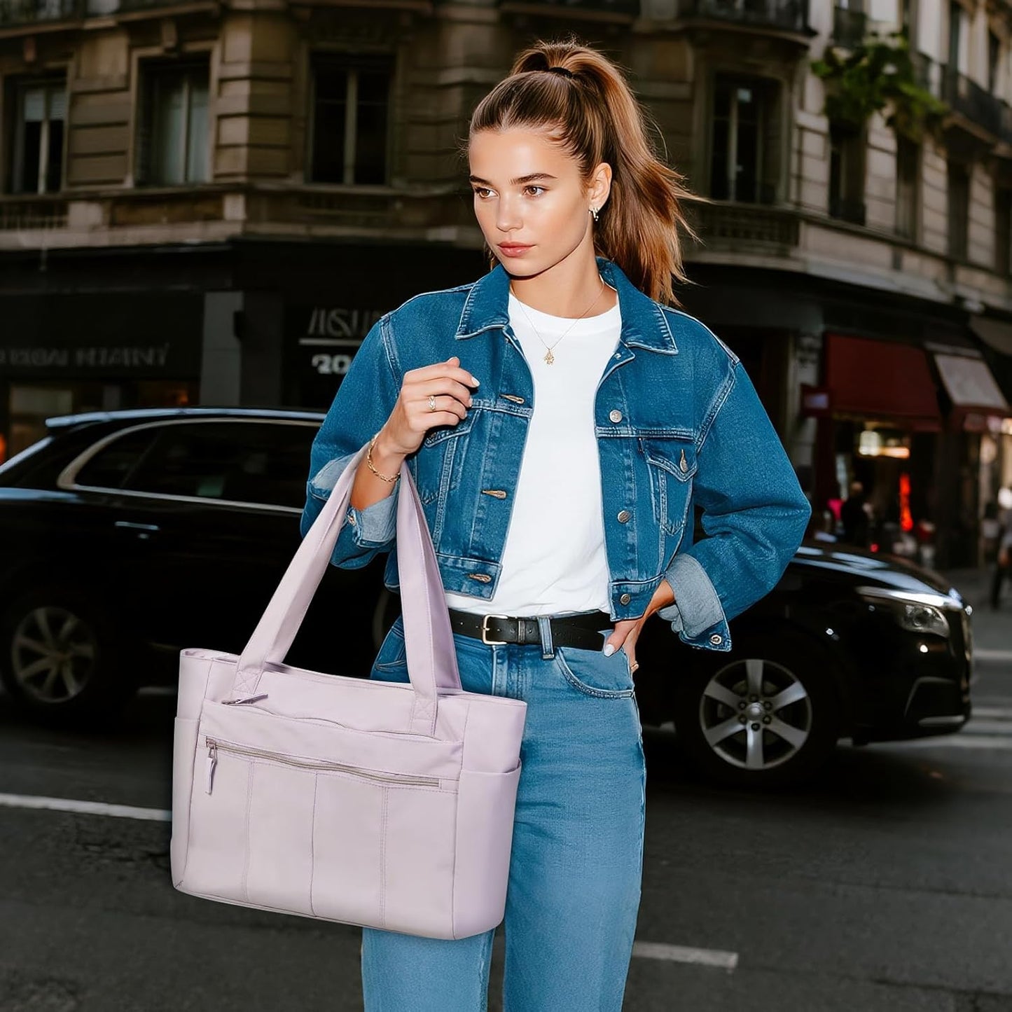 Tote Bag for Women Shoulder Bag Work Bags with Zipper Lightweight Handbags for Travel,Work,School