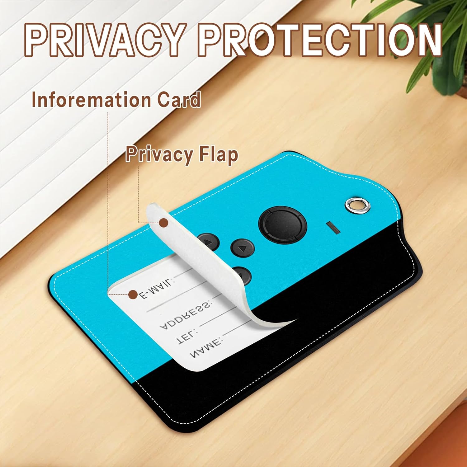 2 Pack Gamer Luggage Tags for Suitcase, Leather Luggage Tags Funny, Privacy Cover ID Label with