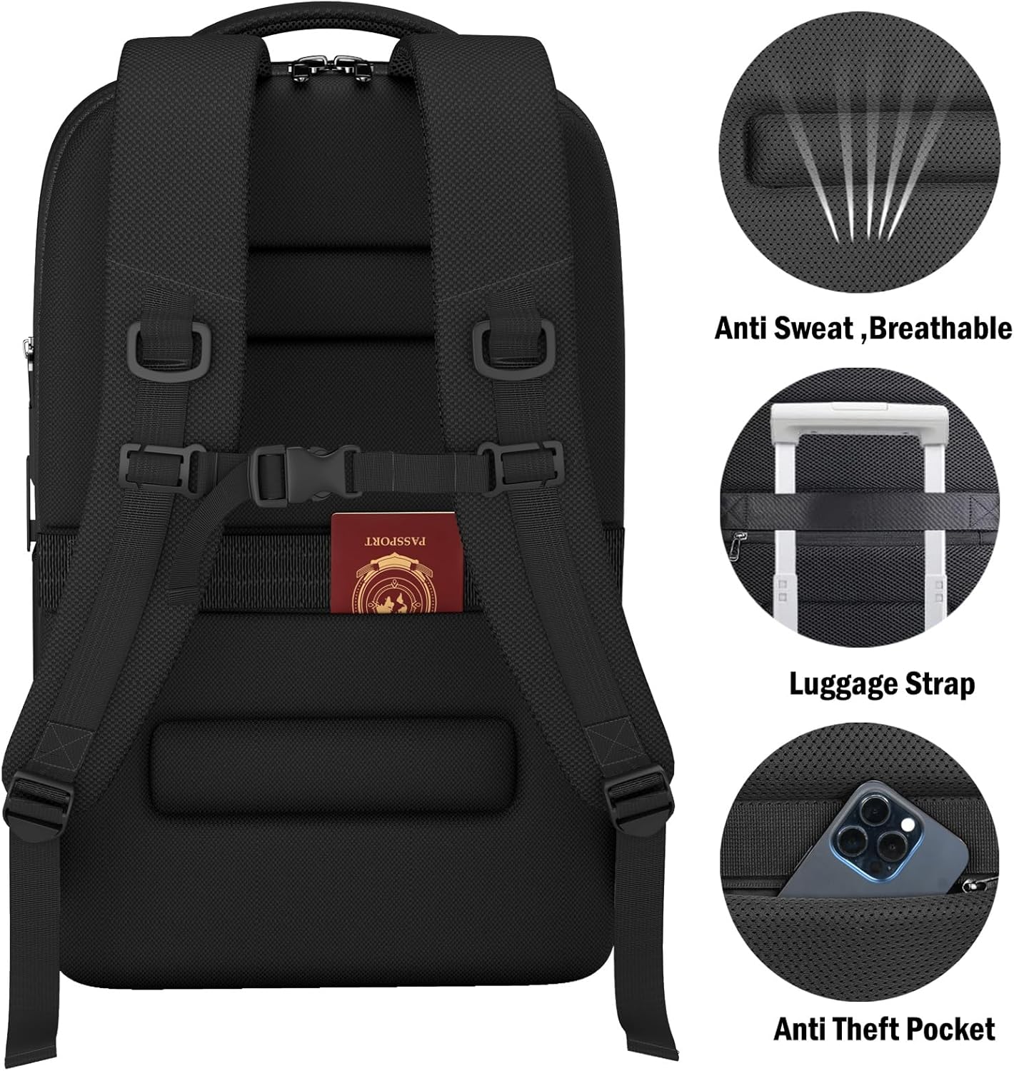 Laptop Backpack,Fashion Travel Backpacks,Business Backpack Waterproof fit 17.3 Inch Laptop,TSA-Airline Approved Backpack with USB Charging Port for Men Women