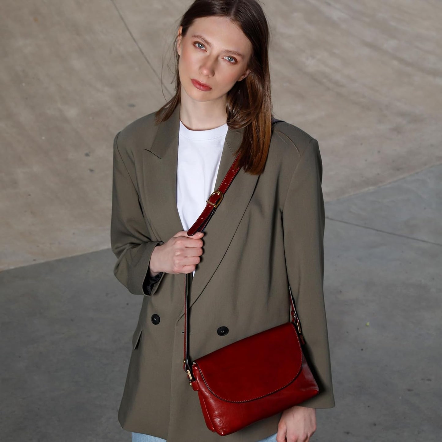 Time Resistance Leather Cross Body Bag for Women - Handbag - Shoulder Bag - Messenger - Purse