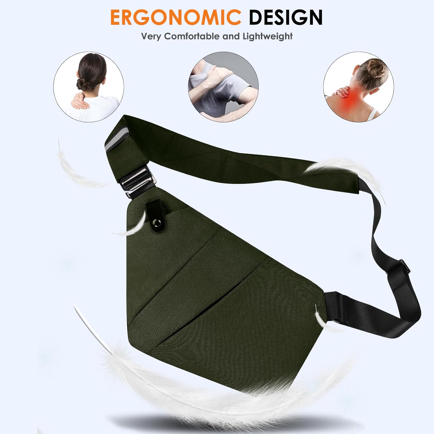 Sling Bag Anti-Theft Crossbody Bag for Women Men Sling Backpack Multipurpose Travel Essentials