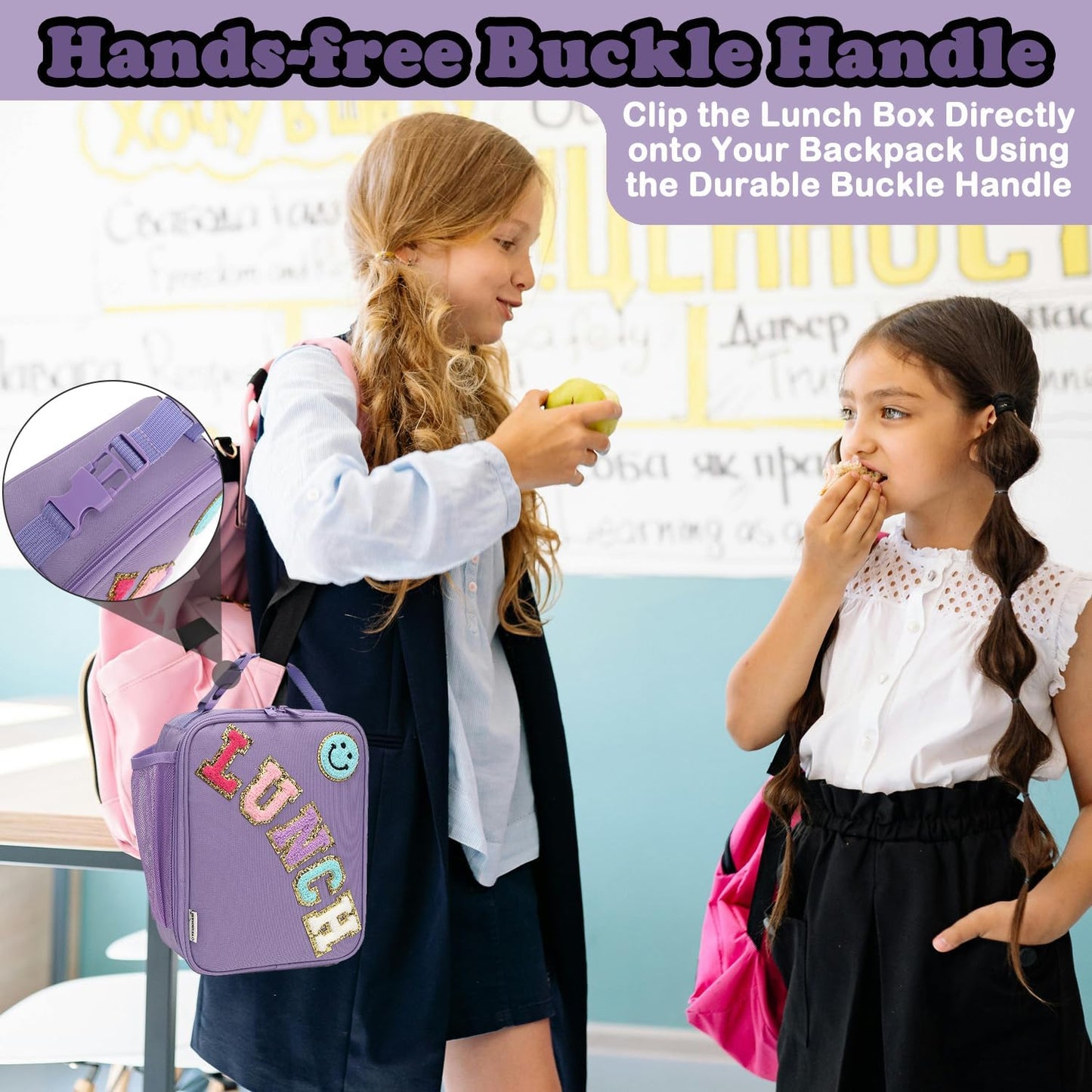 FlowFly Lunch box Insulated Soft Bag Mini Cooler Back to School Thermal Meal Tote Kit With Buckle