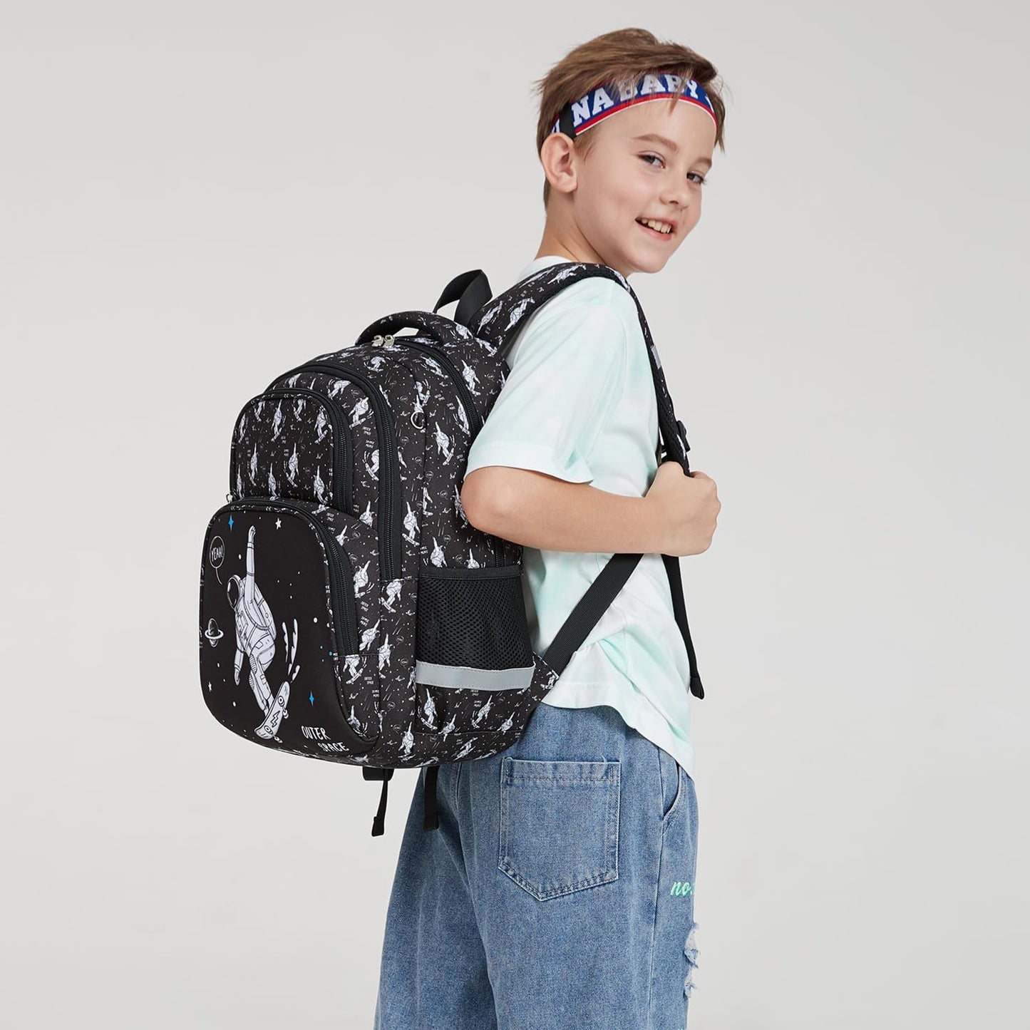 abshoo Cute Astronaut Kids School Backpack For Boys Elementary Kindergarten School Bag (Astronaut Black)