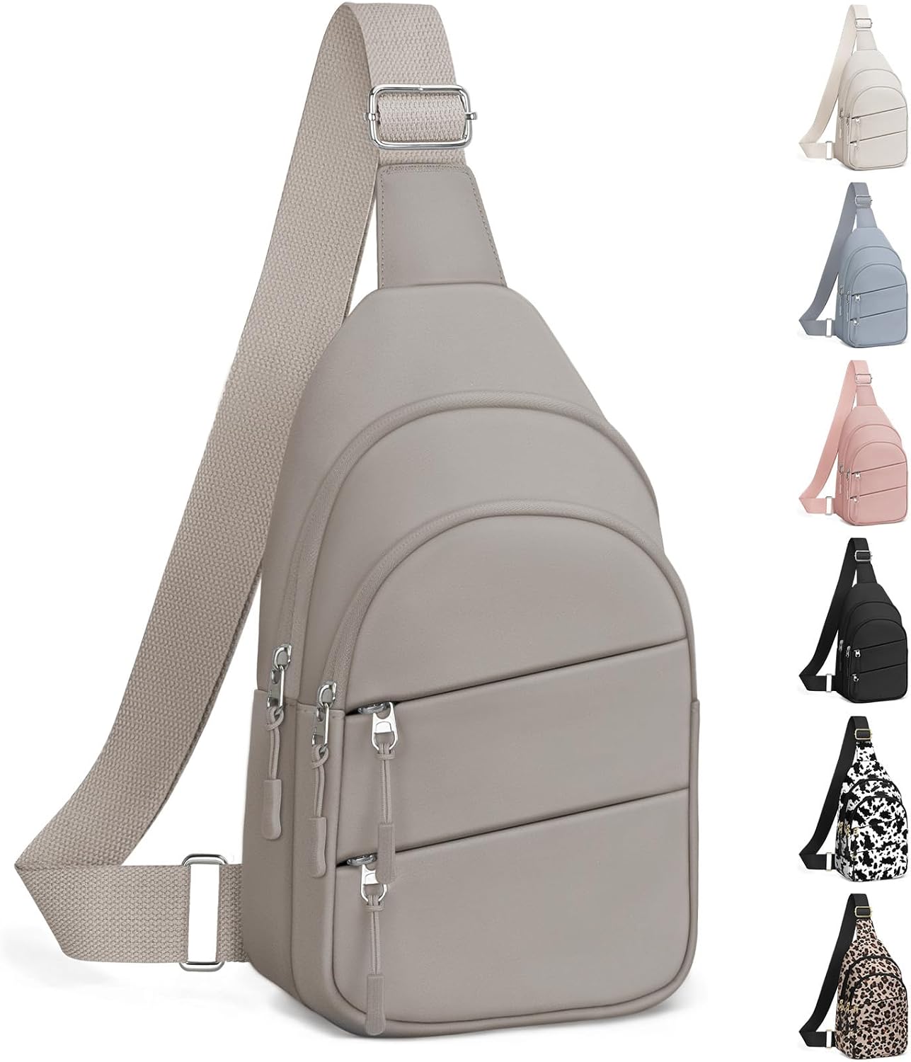 Crossbody Bags for Women, Sling Bag for Men, Small Hiking Backpack Anti Theft Lightweight for Outdoors Travel (M, Khaki)