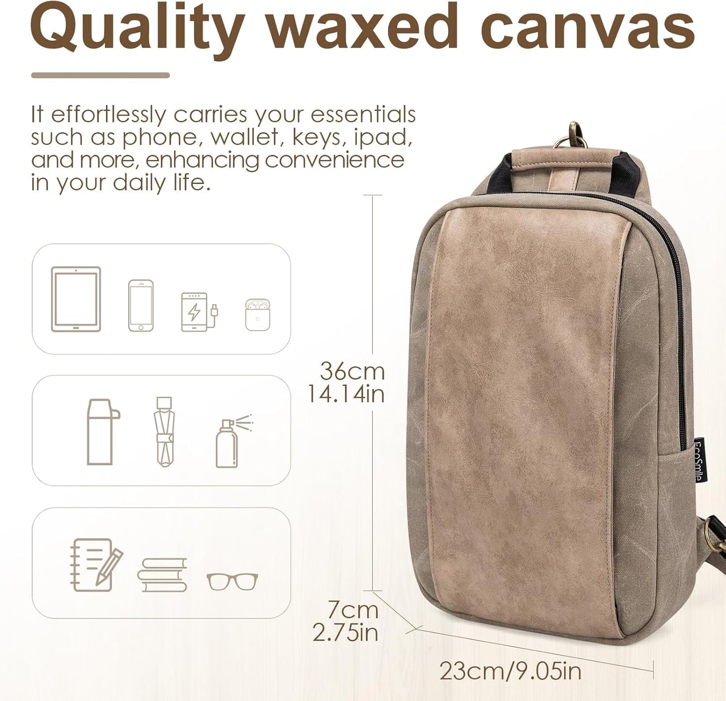 Canvas Messenger Bag Sling Bag Crossbody Shoulder Bag for Men Women Travel Work Satchel Bags