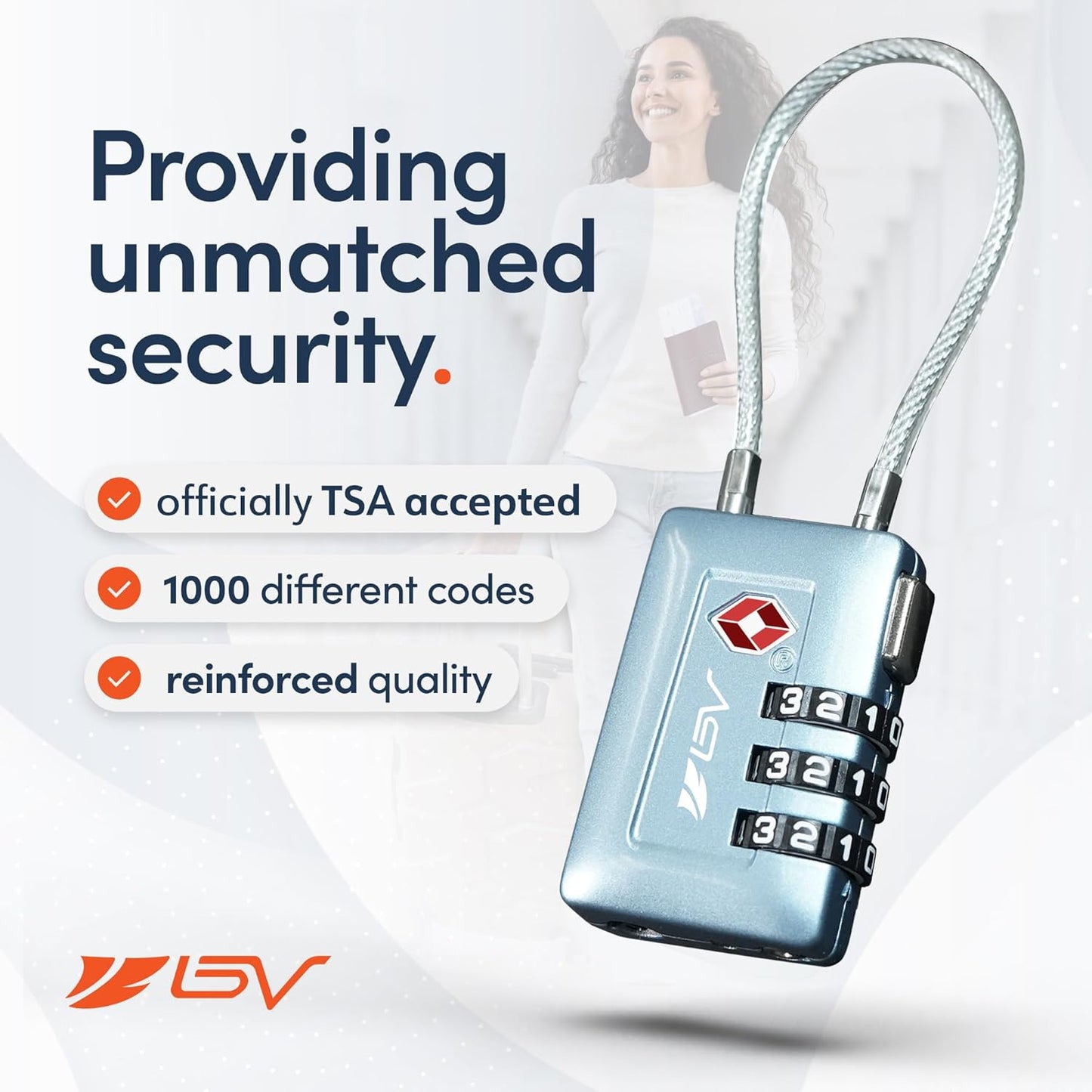 TSA Accepted Luggage Travel Lock, Set-Your-Own Combination Lock for School Gym Locker, Luggage Suitcase Baggage Locks, Filing Cabinets, Toolbox, Case (TSA008-2 Pack, Arctic Blue)