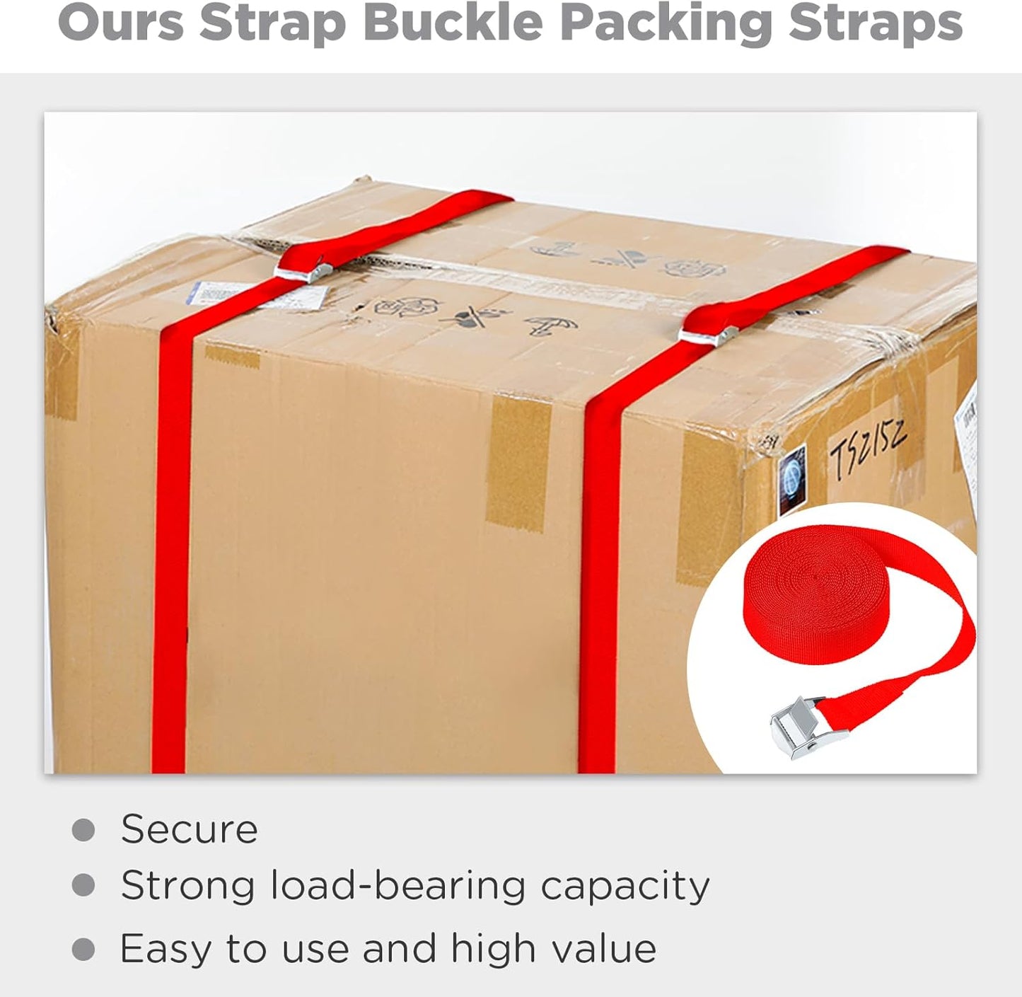 Riakrum 15 Pack 16 Feet Lashing Straps Adjustable Kayaks Tie Down Cam Buckle Straps with Buckles up to 250lbs for Cargo, Luggage, Motorcycles, Truck, Car Roof Rack, Sup Surfboard(Red)