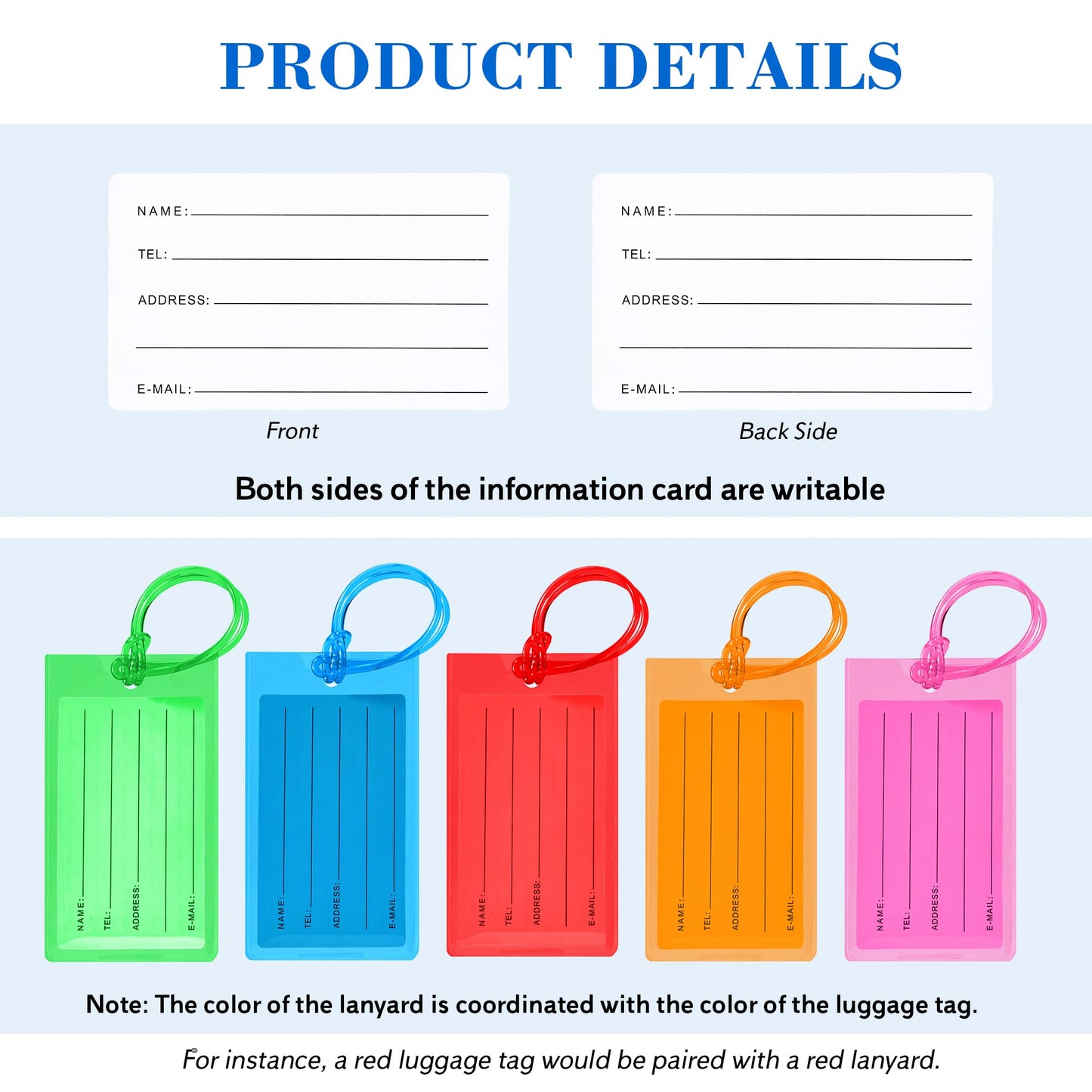 10 Pack Luggage Tags for Suitcases, Airplane Travel Essentials