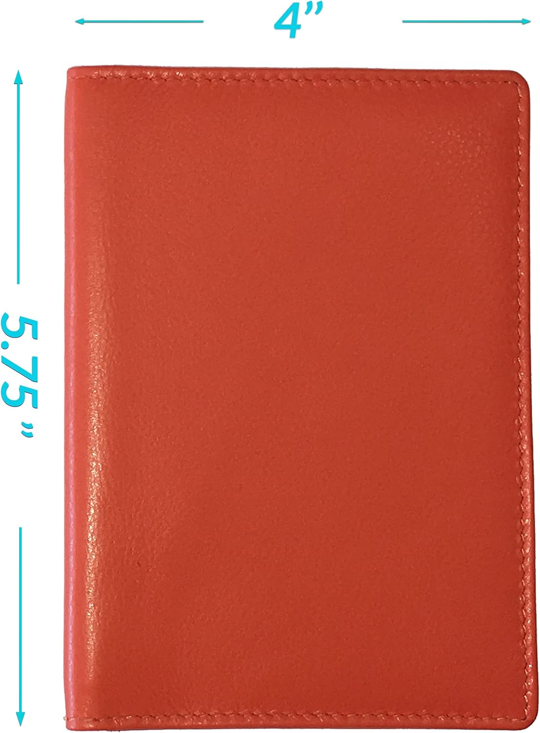 Personalized Monogrammed Orange Leather RFID Passport Wallet and 2 Luggage Tags