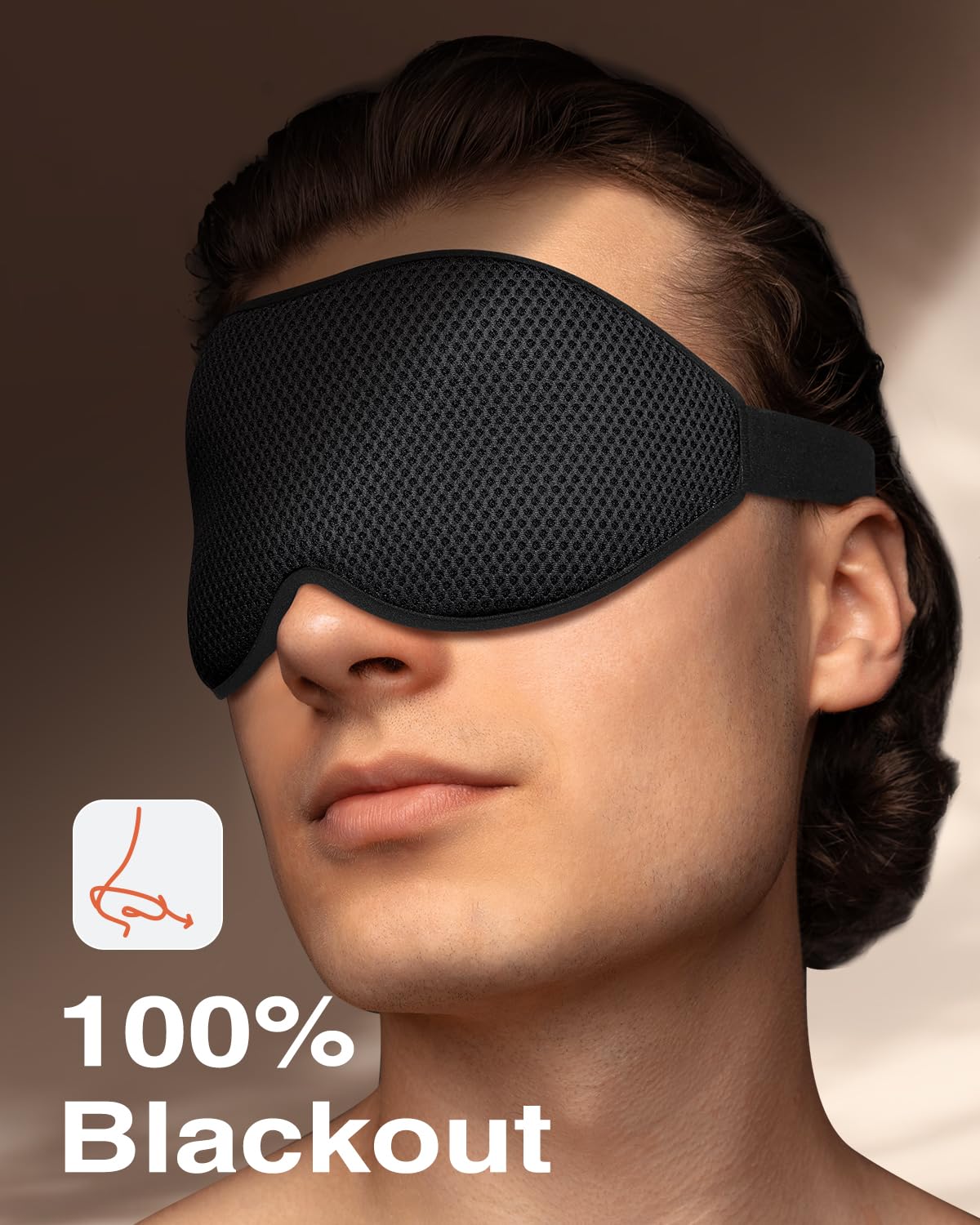 MABAO Sleep Mask for Side Sleeper, Eye Mask for Sleeping Women Men, Black