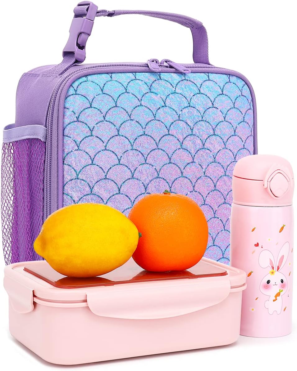 FlowFly Kids Lunch box Insulated Soft Bag Mini Cooler Back to School Thermal Meal Tote Kit for