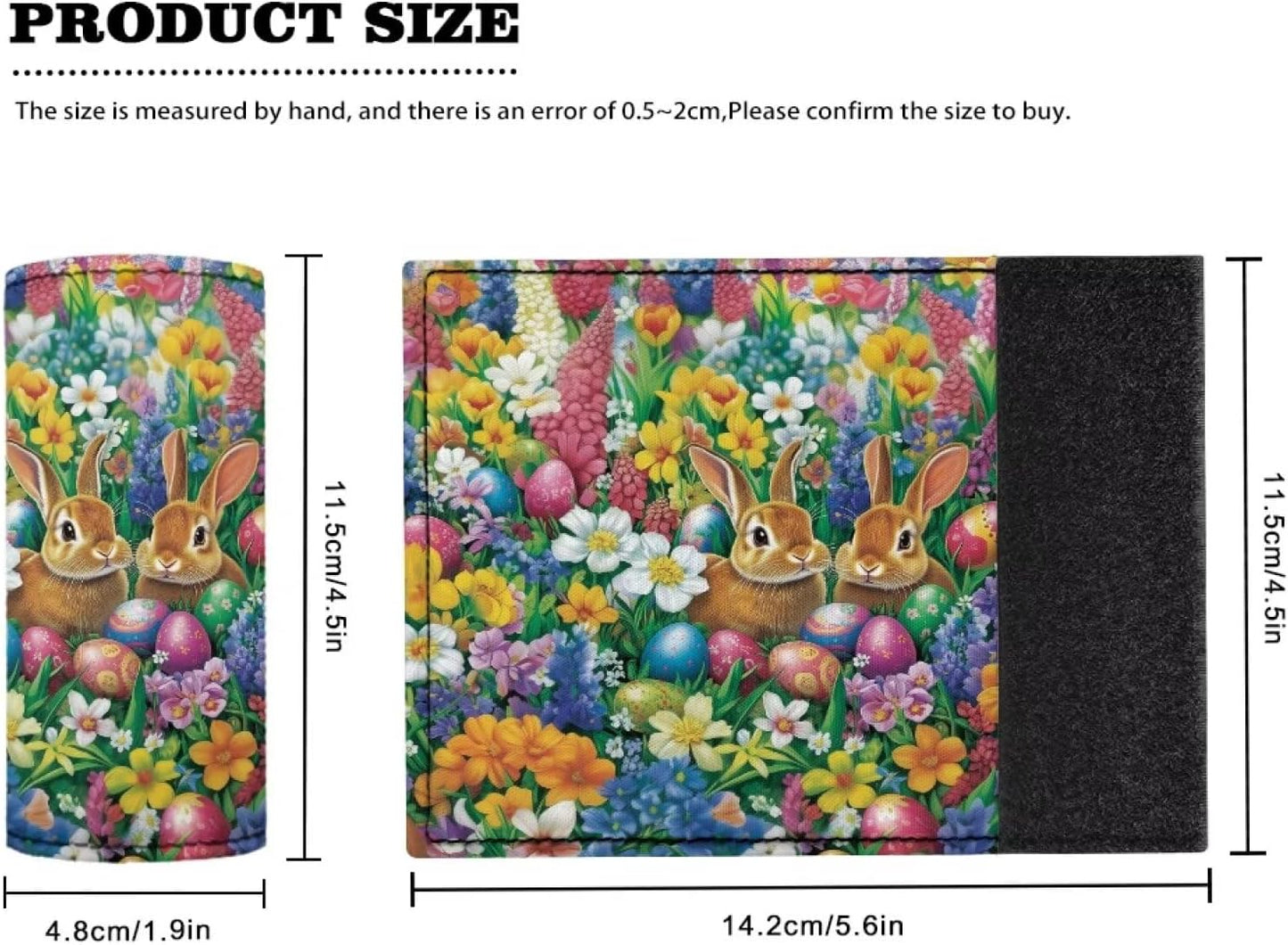 Rabbit Luggage Handle Wraps for Suitcase Egg Travel Accessories Set Handle Cover for Women Girls Luggage ID Tags Door Protector Grip Glove Easter Decor