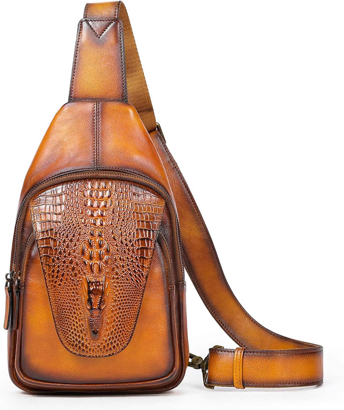 Genuine Leather Sling Bag for Men Women Backpack Chest Shoulder Satchel Crossbody Bags Casual
